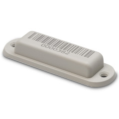 InLine Tag™ Ultra - Ultra (flat, 2 holes) UHF 865-928 MHz, Imping M4QT Gray 1D Barcode - PC/ABS